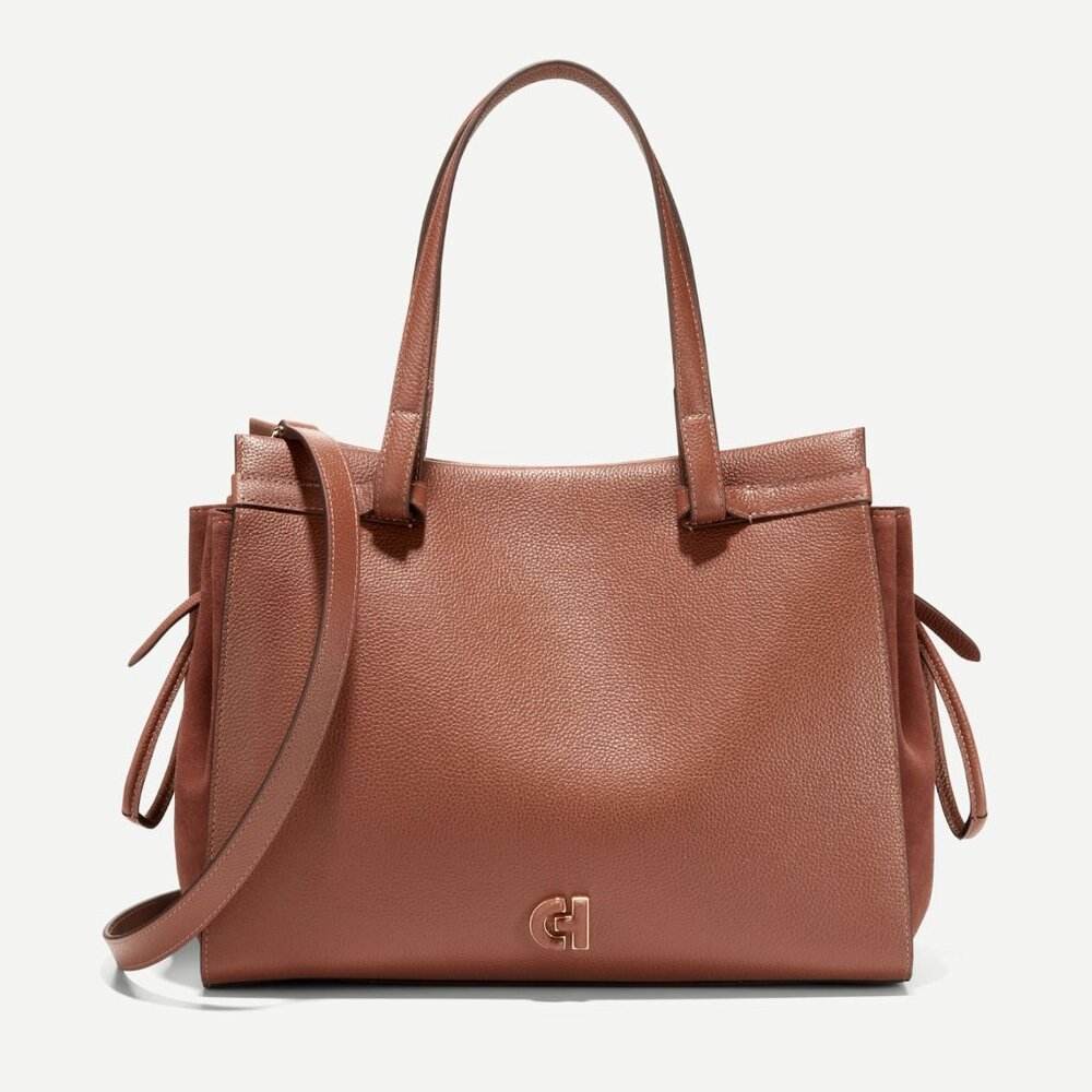 Cole Haan Grand Ambition Side-Cinch Satchel in "Dark Sequoia"